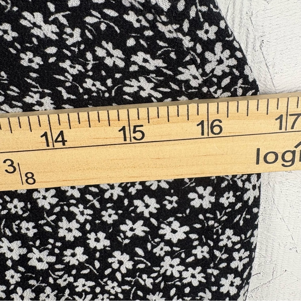American Eagle Outfitters Black and White Square Neck Sundress Front Slit M 90s - Picture 7 of 11